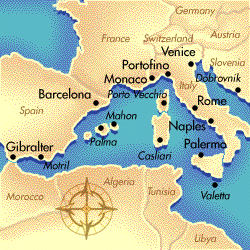 Western Med Destinations Map
