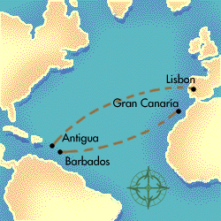 Deals on Cruises Trans Atlantic Route Map